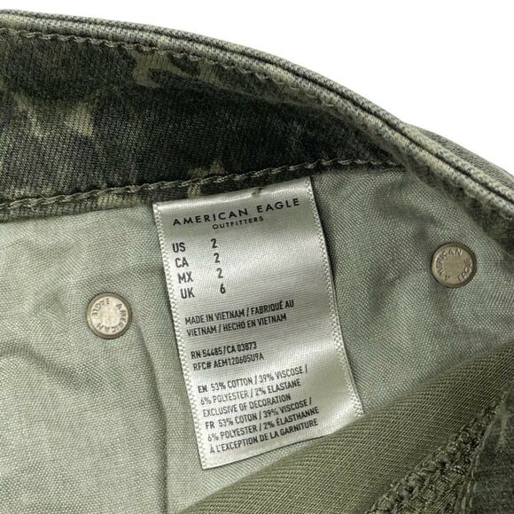 American Eagle Next Level Stretch Hi Rise Mini Skirt Camo Green - Picture 5 of 8